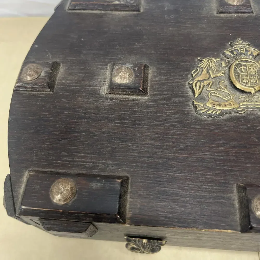 Vintage S. Sper Bijou Valet Jewelry Box Wooden Red Interior